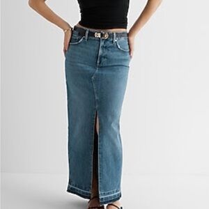 Express Blue Denim Maxi Skirt